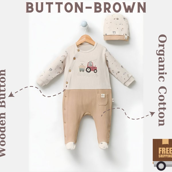 Organic Cotton Baby Romper| 0-9 Months | GOTS Certified | Onesies For Baby Boys | Baby Gowns | Baby Shower Gift| Boho Baby Clothes|