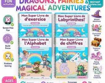 Preschool Activity Workbook Bundle, toddler busy book,Kids Printable Activity Bundle, Tracing and Mazes, Ages 4–6