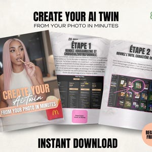 Crea il tuo gemello AI da una foto | Guida Avatar realistica in PDF, adatta ai principianti, contenuto senza volto, download immediato