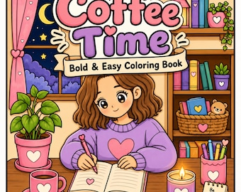 Cozy Coffee Coloring Book Printable | 31 Pages PDF, Adult Coloring Pages, Relaxing Self Care Activity, Coffee Lover Gift, Cozy Aesthetic Art