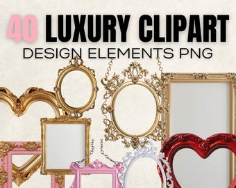 40 Luxury Clipart PNG | Elegant Design Elements | Premium Digital Clipart for Branding & Creators