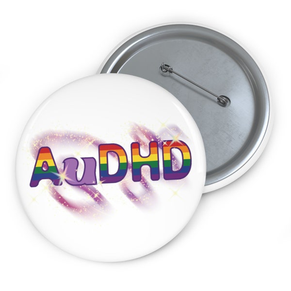 Autism & ADHD Custom Pin Buttons | LGBT+ Pride | 6 Stripe Pride Flag