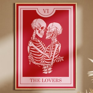 Tarot-Liebhaber-Karte PRINT | Gothic Wohnkultur | Tarot inspiriert | Romantischer Gothic Druck | Romantik Kunst | Romantisches Tarot Poster | DIGITALDRUCK