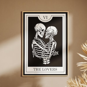 Tarot liefhebbers kaart PRINT | Gotisch woondecoratie | Geïnspireerd door tarot | Romantische gotische print | Romaanse kunst | Romantische tarotposter | DIGITALE PRINT