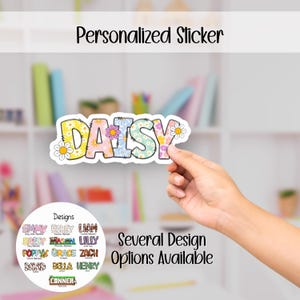 Custom Name Sticker for Kids – Personalized Vinyl Sticker – Back to School Sticker for Folders, Pencil Boxes, or Water Bottles