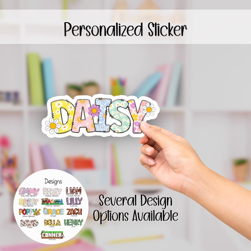Custom Name Sticker for Kids, Personalized Vinyl Sticker, Back to School Sticker for Folders, Pencil Boxes, or Water Bottles