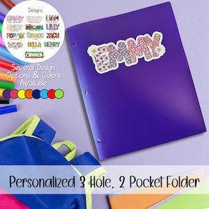 Personalized 3-Ring Binder Folder: Back to School Supplies