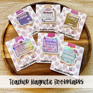 Cute Magnetic Bookmarks for Teachers, Book Accessories, Reading Gift, Planner Accessories, Gift for Teacher, Gift for Her, Gift for Reader