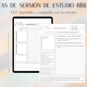 Notas de Sermón De Estudio Bíblico: PDF Imprimible en Descargable