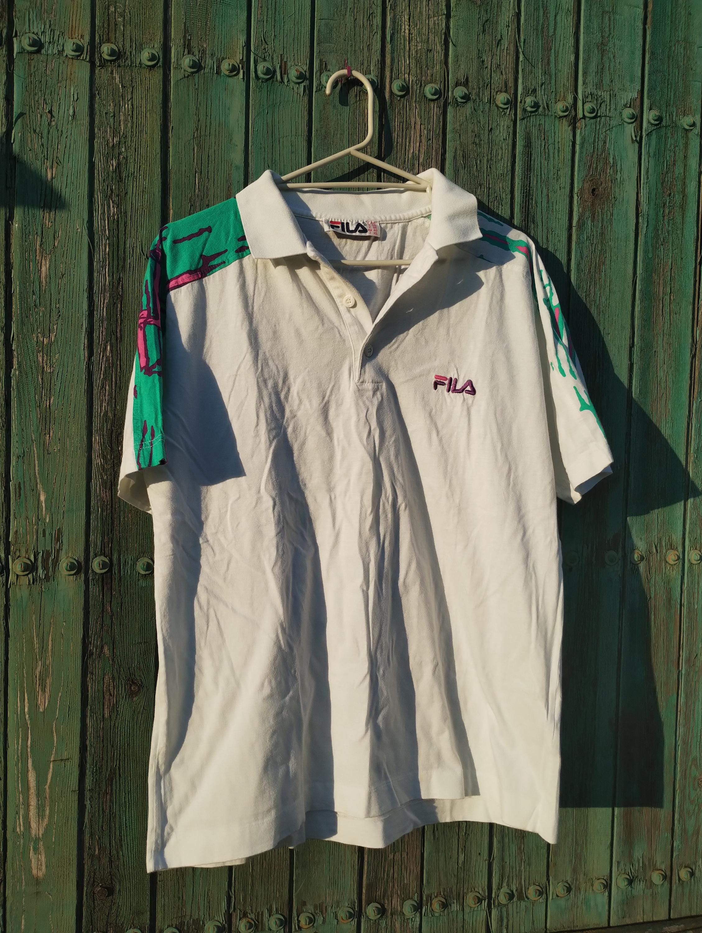 80s FILA イタリア製 総柄ポロシャツ ヴィンテージ | doors
