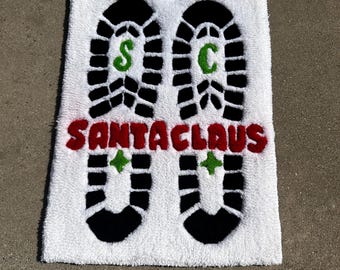 Handmade Santa Claus Rug, Tufted Acrylic Christmas Carpet (27 Inches ...