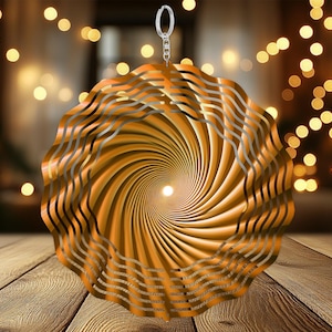 Digital Wind Spinner PNG, Orange Swirl Design, Sublimation Template, Modern Art File, Abstract Graphic, Printable Decor, Instant Download