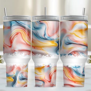40 Unzen Tumbler Wrap, PNG Tumbler Design Sublimation Design Downloads, Swirl Quencher 40 Unzen Tumbler mit Griff Wrap