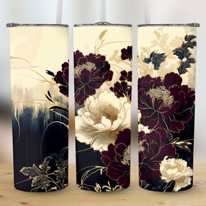 Flower 20 oz Skinny Tumbler Sublimation Design, Straight & Tapered Wrap, Tumbler Wrap, Tumbler Png, Instant Download