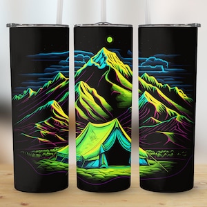 Camping 20 oz Skinny Tumbler Sublimation Design, Straight & Tapered Wrap, Tumbler Wrap, Tumbler Png, Instant Download