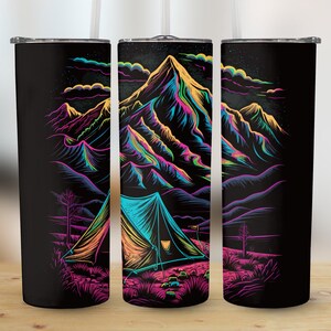 Camping 20 oz Skinny Tumbler Sublimation Design, Straight & Tapered Wrap, Tumbler Wrap, Tumbler Png, Instant Download