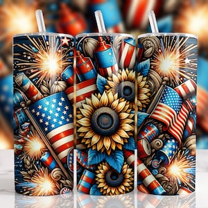 4th Of July American Flag 20 oz Skinny Tumbler Sublimation Design, 4th Of July PNG, Patriotic Tumbler PNG, America Tumbler Wrap
