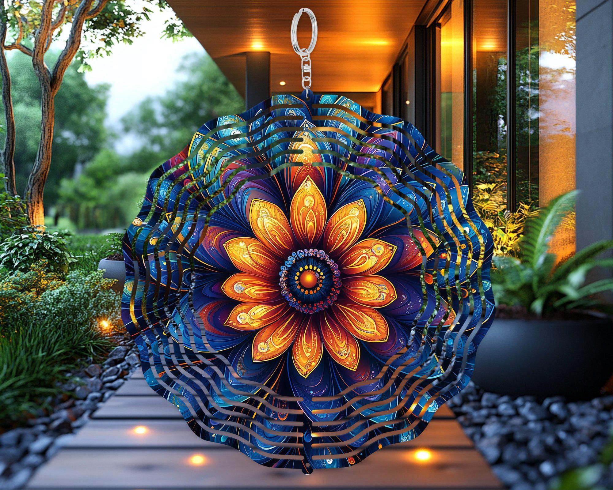 Mandala Wind Spinner PNG Wind Spinner Sublimation Design, Round PNG Digital Download, Vibrant Windspinner Image, Home Decor Art, 12x12 inch