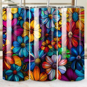 Flowers 20 oz Skinny Tumbler Sublimation Design, Straight & Tapered Wrap, Tumbler Wrap, Tumbler Png, Instant Download