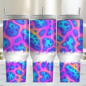 Abstrakte 40 Unzen Tumbler Wrap, PNG Tumbler Design Sublimation Design Downloads, Quencher 40 Unzen Tumbler mit Griff Wrap