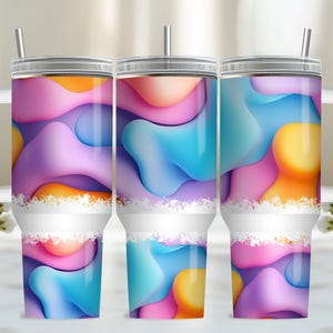 3d 40oz Tumbler Wrap, PNG Tumbler Design Sublimation Design Downloads, Pink Sublimation Design Tumbler with Handle Wrap, Quencher 40oz