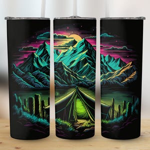 Camping 20 oz Skinny Tumbler Sublimation Design, Straight & Tapered Wrap, Tumbler Wrap, Tumbler Png, Instant Download