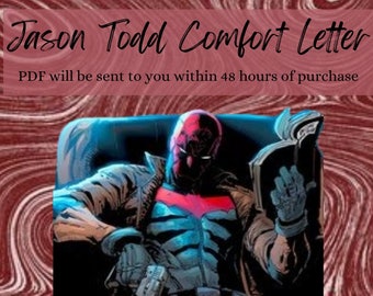 Jason Todd Red Hood Comfort Character Letter