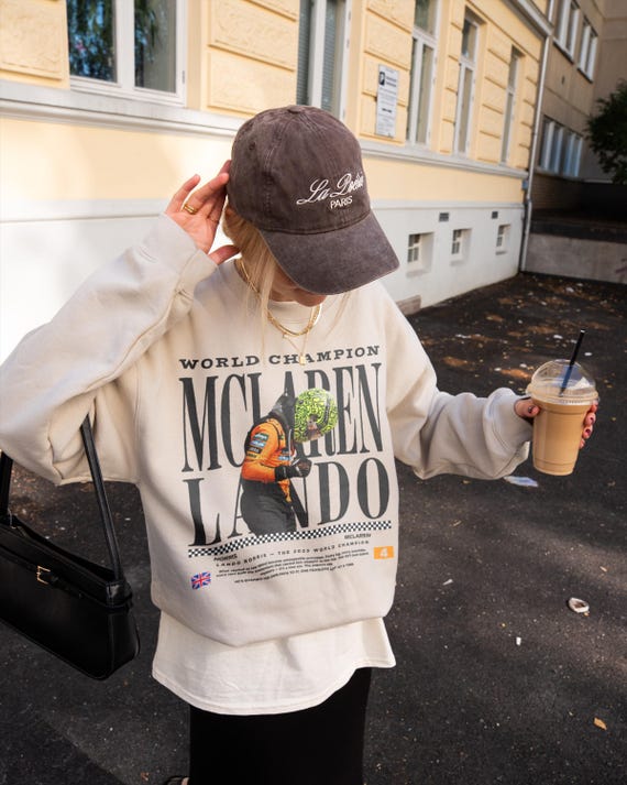 2025 World Champion Lando Norris McLaren Sweatshirt, Retro McLaren F1 Merch, Vintage Formula 1 Graphic Shirt, Gift for Lando Fans