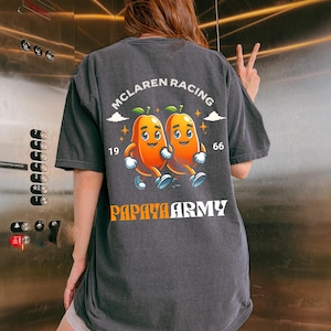 F1 Shirt Vintage Comfort Colors McLaren Papaya Tee Lando Norris Fan Gift Formula One Racing Apparel