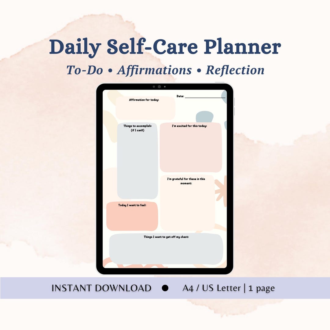 Mental Health Planner for Self-care Digital Daily Journal Morning Pages ...