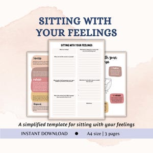 Sitting with your Feelings Therapy Worksheet Feeling your Feelings Emotion Regulation Tool for Anxiety Coping Skills Self Awareness Resource