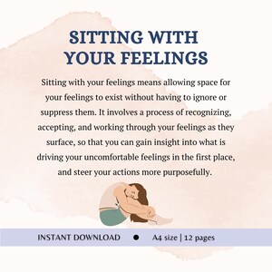 Sitting with your Feelings Therapeutic Tool for Processing Emotions in Emotional Regulation Resource for Self-Awareness Therapy Worksheets image 2