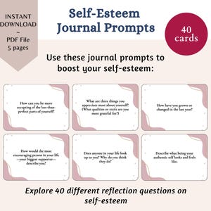 Cartões de lembrete de diário Caderno de exercícios de autoestima Cartões de reflexão Cartões de ansiedade Diário de atenção plena Regulação emocional Habilidade de enfrentamento Social