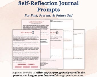 Feuille de travail d'autoréflexion Lettres à vous-même Instructions pour le journal de réflexion Journal de gratitude Feuille de travail sur la conscience de soi Prendre soin de soi