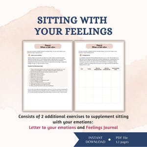 Sitting with your Feelings Therapeutic Tool for Processing Emotions in Emotional Regulation Resource for Self-Awareness Therapy Worksheets image 6