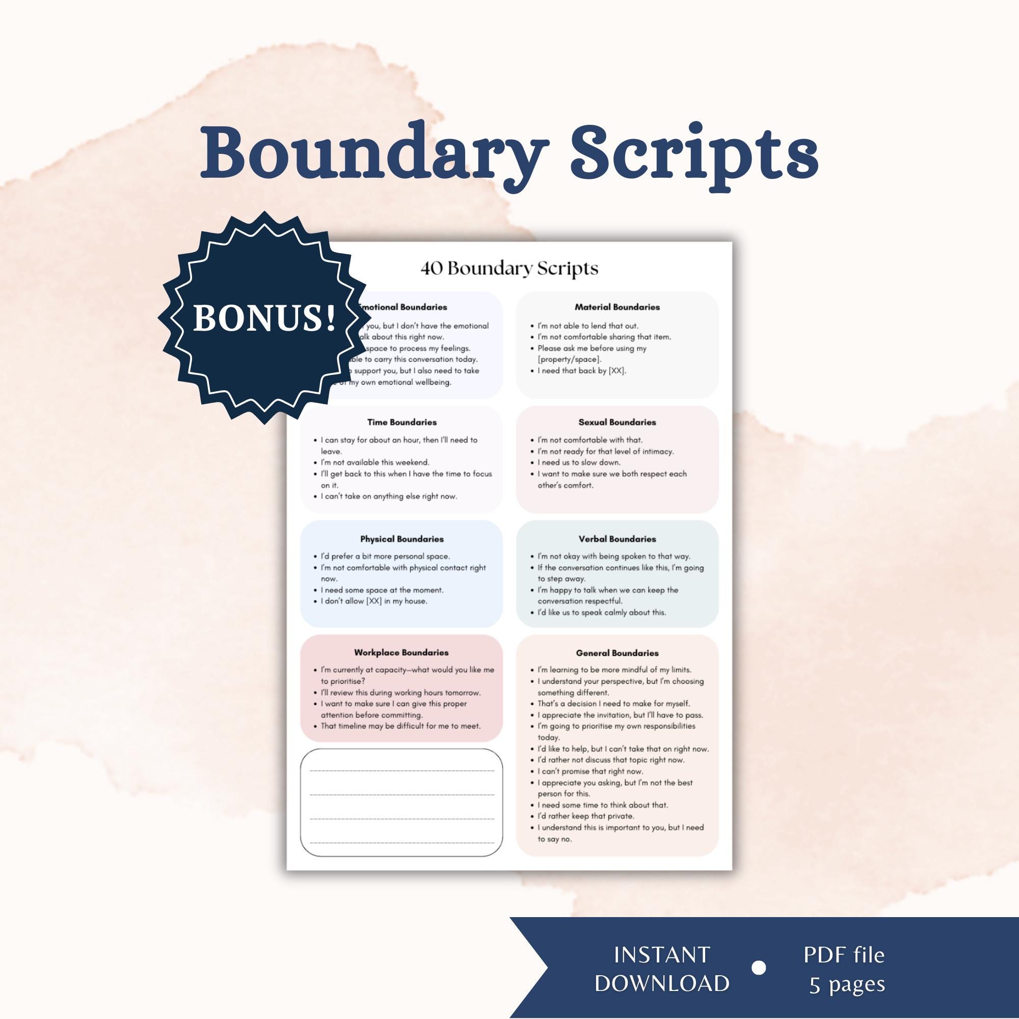 Boundary Setting Scripts Printable Flash Cards, Boundary Setting Cards ...
