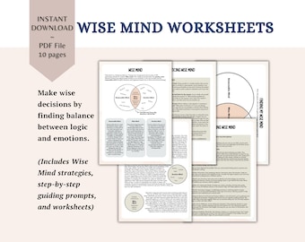 DBT Wise Mind Worksheets Dialectical Behavioral Therapy Wise Mind Resource Mindfulness Wise Mind Poster DBT Skills DBT Workbook Therapy Tool