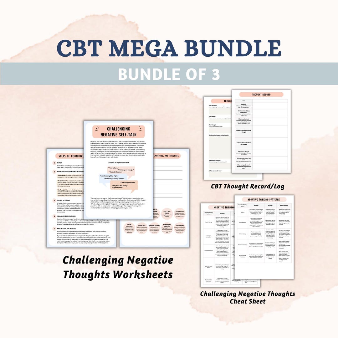 CBT Mega Bundle Cognitive Behavioural Therapy CBT Worksheets Cognitive ...