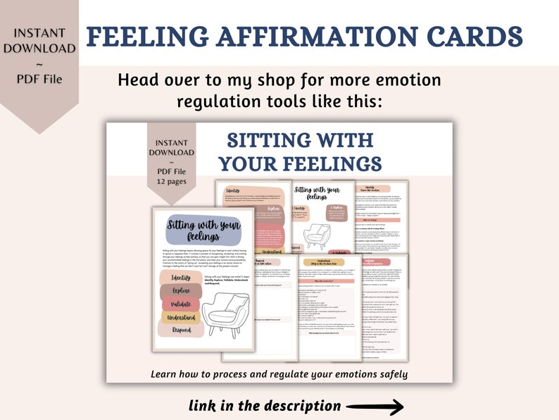 Feeling Affirmation Cards Therapy Counseling Tool digital Download feeling-affirmation-cards-therapy-counseling-tool-digital-download