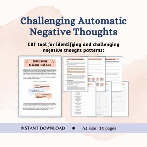 Cognitive Distortions Challenging Negative Self Talk Negative Thought Patterns Cognitive Behavioural Therapy CBT Coping Skills Anxiety Tools