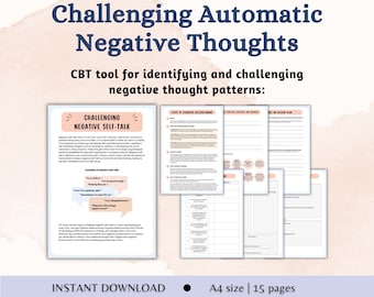 Cognitive Distortions Challenging Negative Self Talk Negative Thought Patterns Cognitive Behavioural Therapy CBT Coping Skills Anxiety Tools