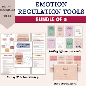 Werkzeuge zur Emotionsregulierung Sitzen mit deinen Gefühlen Affirmationskarten Emotion Karteikarten Selbstregulierung Arbeitsblatt