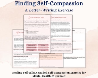 Self Compassion Worksheet Emotional Processing Therapy Tool for Self Compassion Journal Prompts Healing Self-Talk