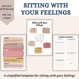 Sitting with your Feelings Therapy Worksheet Feeling your Feelings Emotion Regulation Tool for Anxiety Coping Skills Self Awareness Resource