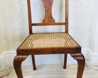 Petite Bergere Walnut Queen Anne style Salon/Bedroom Chair
