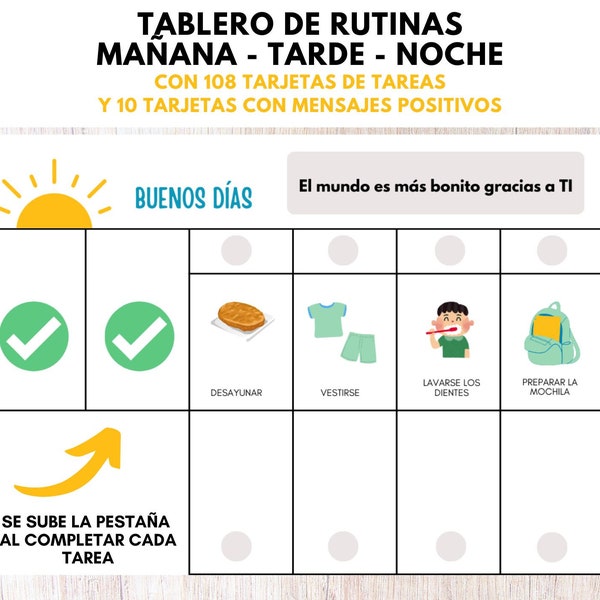 Tablero de rutinas y hábitos, Rutinas infantiles, Rutinas niños, Plantillas rutinas, Planificador infantil, Homeschooling, Educación