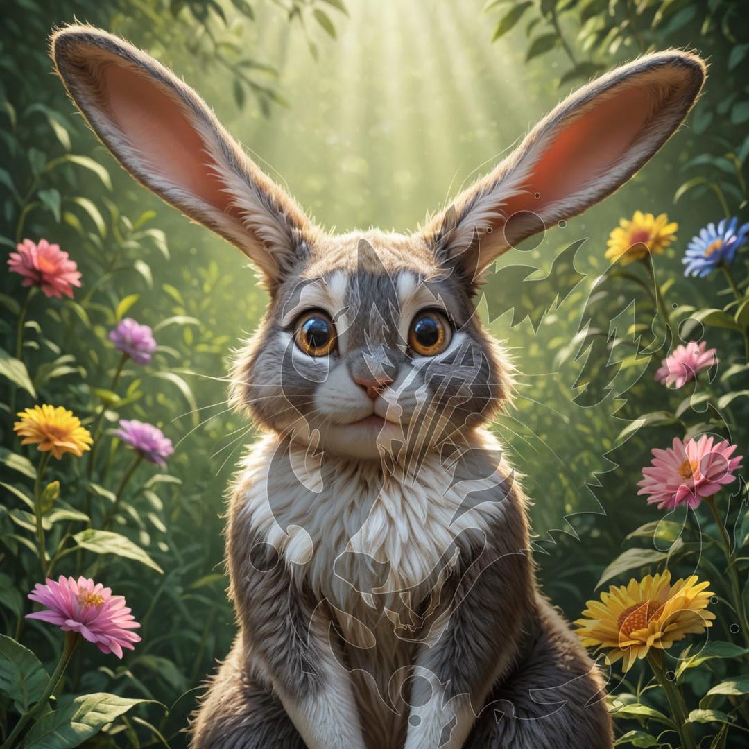Feral Rabbit Image - Digital Download HD Image - Unique Concept Art ...