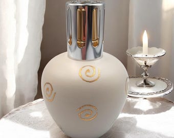 LAMPE BERGER Beige-Goldener Vintage-Duftdiffusor aus Keramik, hergestellt in Frankreich