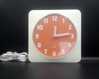 Horloge Clock Calor Space Age Orange Seventies 1970's Made in France