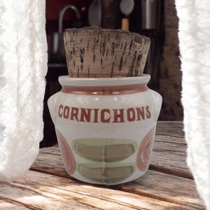 Pickle Jar Vintage Stoneware Kitchen Jar Made in France 1960
